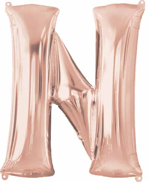 32-Inch Rose Gold Letter N Balloon