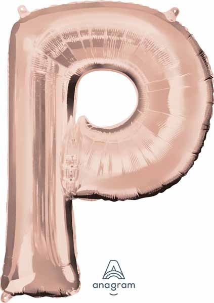 Rose Gold Letter P Balloon, 16 Inch