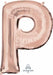 Rose Gold Letter P Balloon, 32 Inch