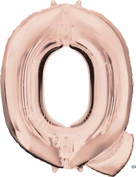 Rose Gold Letter Q Balloon, 32 Inch