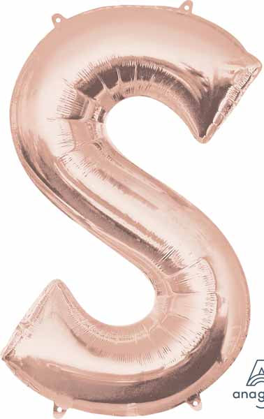 35 Inch Rose Gold Letter S Balloon