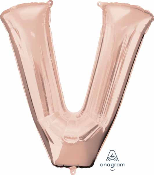16" Rose Gold Letter V Balloon