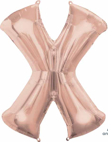 35 Inch Rose Gold Letter X Balloon