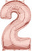 Rose Gold Number 2 Balloon, 26 Inch