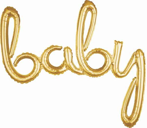 Gold Baby Script Phrase Balloon
