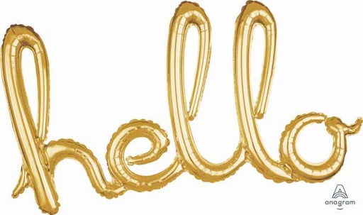 Gold Hello Script Phrase Balloon