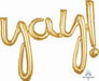 YAY! Gold Script Phrase Balloon