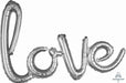 Silver Love Script Balloon