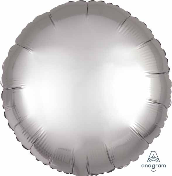 18 Inch Platinum Satin Luxe Round Foil Balloon