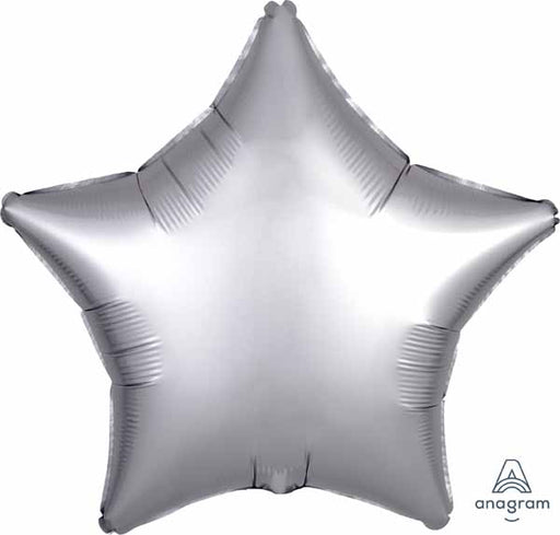 19-Inch Platinum Satin Star Foil Balloon