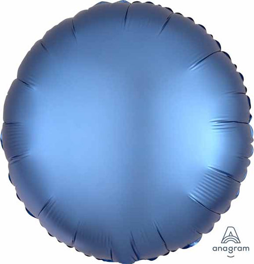 Azure Satin Luxe Round Foil Balloon, 18 Inch