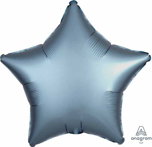 Steel Blue Satin Star Foil Balloon, 19 Inch
