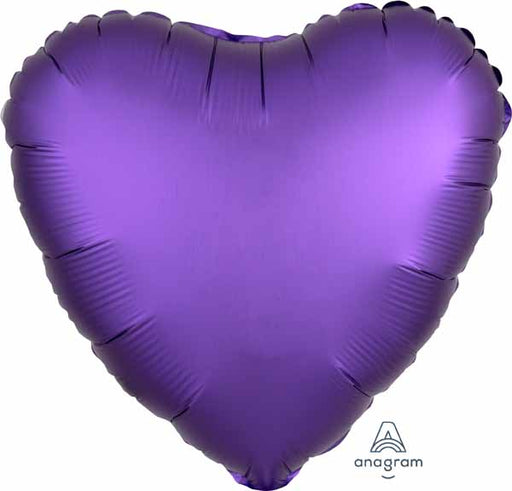 Royal Purple Satin Luxe Heart Foil Balloon, 18 Inch