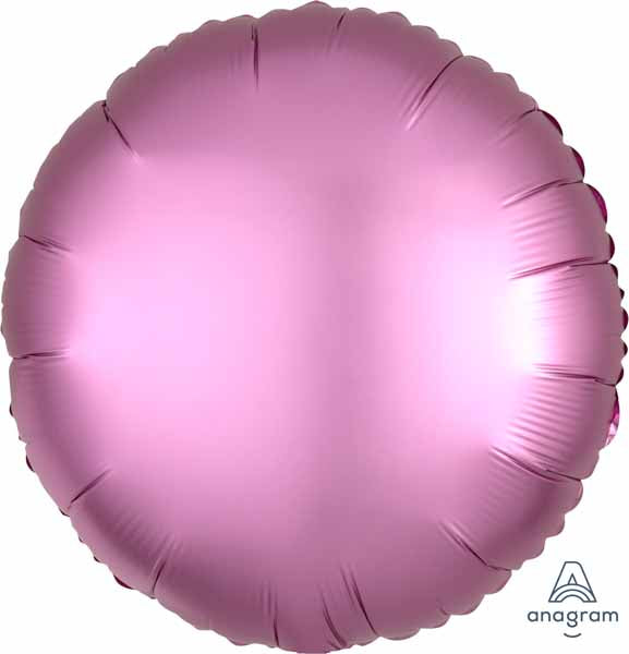 18 Inch Flamingo Pink Satin Luxe Round Foil Balloon