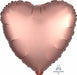 Rose Copper Satin Luxe Heart Foil Balloon, 18 Inch