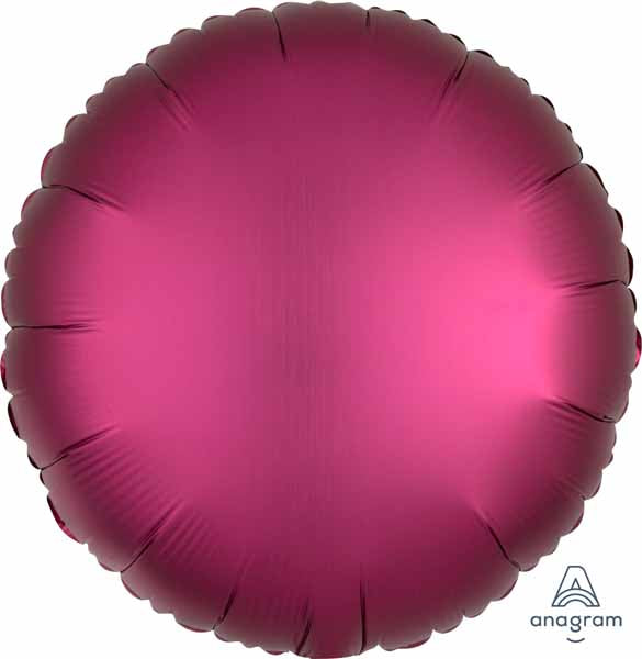 Pomegranate Satin Luxe Round Foil Balloon, 18 Inch