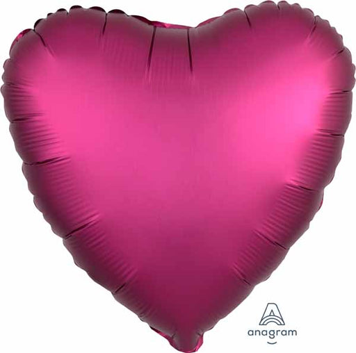 Pomegranate Satin Luxe Heart Foil Balloon, 18 Inch