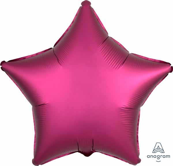 Pomegranate Satin Luxe Star Foil Balloon, 19 Inch