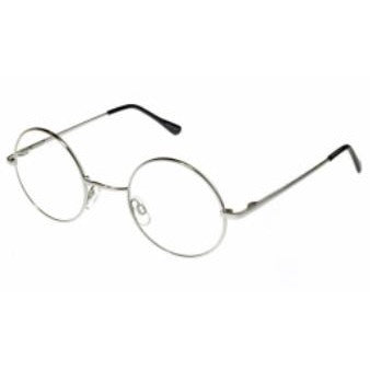 Round Silver Costume Glasses with Clear Lenses