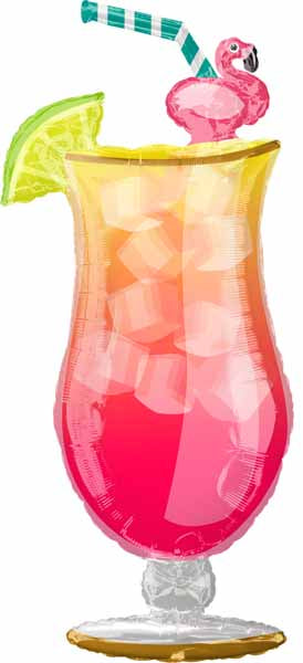 Let's Flamingle Drink Shaped Foil Balloon, 41 Inch