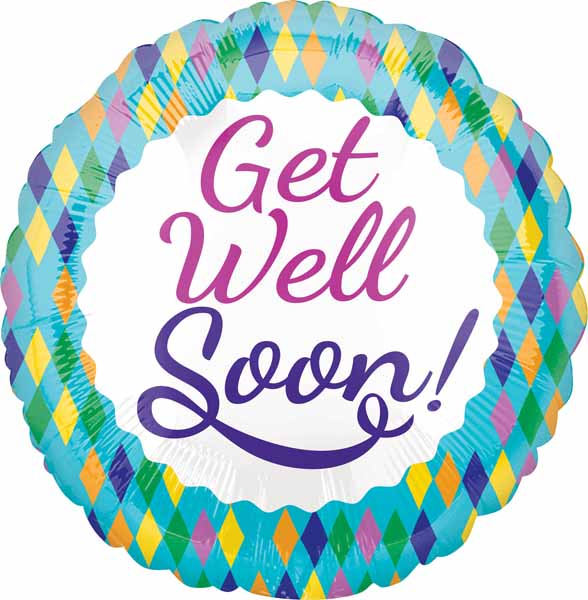 Get Well Diamonds 18-Inch Foil Balloon