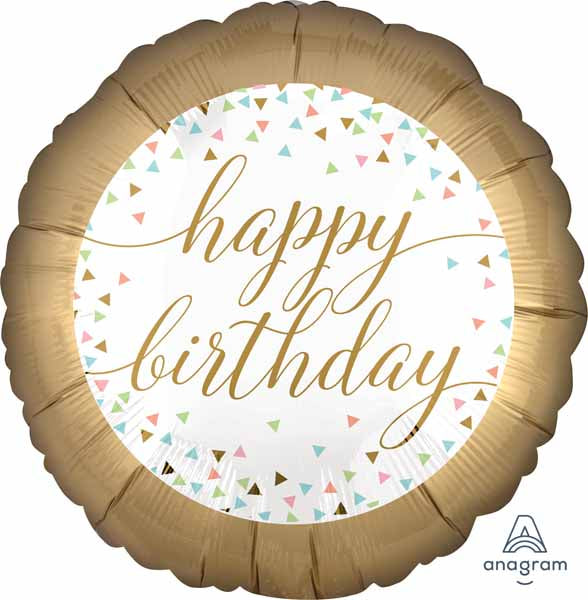 Pastel Confetti Birthday 18 Inch Round Foil Balloon
