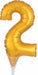 Gold Number 2 Balloon Cake Pick, 6 Inch