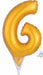 Gold Number 6 Balloon Cake Pick, 6 Inch