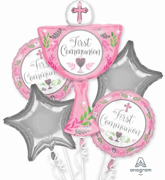 Communion Day Girl Foil Balloon Bouquet