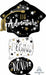 Grad Cap Bubbles 61-Inch Graduation Foil Balloon