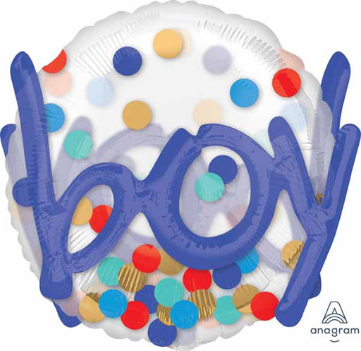 It's a Boy Confetti See-Through Foil Balloon