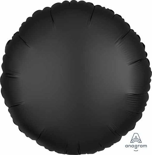 Onyx Black Satin Luxe Round Foil Balloon, 18 Inch