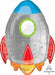 Blast Off Birthday 29-Inch Shaped Foil Balloon