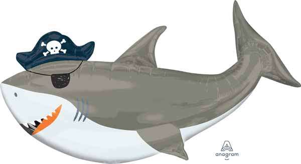 Ahoy Birthday Shark 41-Inch Shaped Foil Balloon