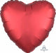 Sangria Satin Luxe Heart Foil Balloon, 18 Inch