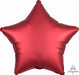 Sangria Satin Luxe Star Foil Balloon, 19 Inch