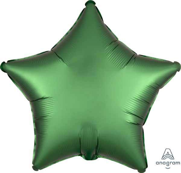 Emerald Satin Luxe Star Foil Balloon, 19 Inch