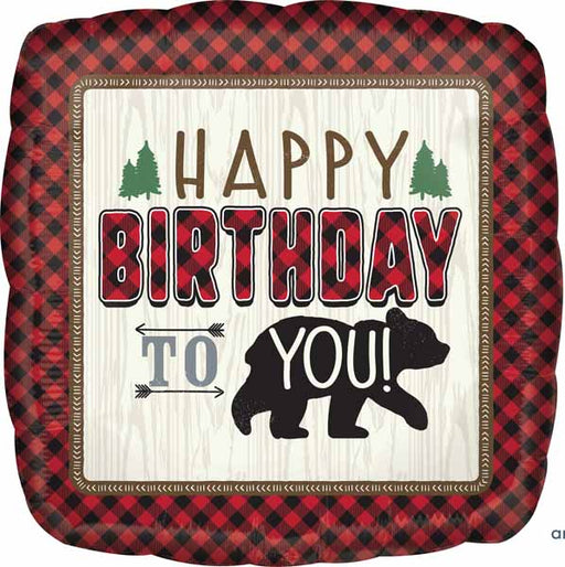 Lumberjack Birthday Jumbo Square Foil Balloon