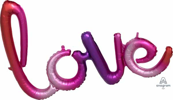Love Ombre Script Balloon