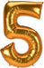 52-Inch Gold Number 5 Balloon