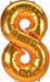 Giant Gold Number 8 Balloon, 53 Inch