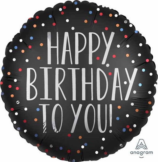 HBD TO U SATIN DOTS 18" RND S40 PKG