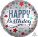 Satin Stars Birthday 18-Inch Round Foil Balloon