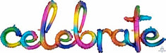 Celebrate Rainbow Script Balloon