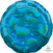 Iridescent Cyan Round Foil Balloon, 18 Inch