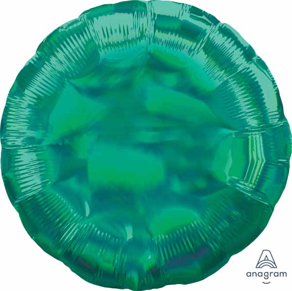 Iridescent Green Round Foil Balloon, 18 Inch