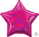19" Iridescent Magenta Star Foil Balloon