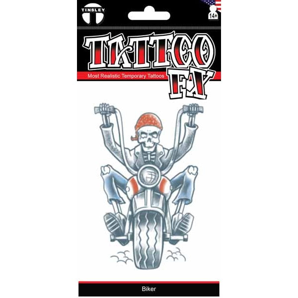 Tinsley Transfers Born to Ride Biker Temporary Tattoo