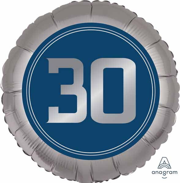 HAPPY BIRTHDAY MAN 30 18" RND S40 PKG