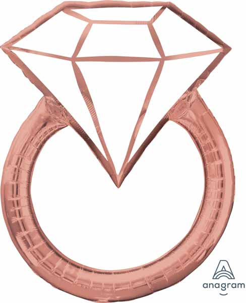 Blush Wedding Ring Foil Balloon, 30 Inch